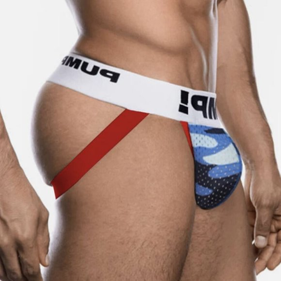 PUMP!  Camo Mesh Jockstrap - Blue Camo/Red/White/Black (186BCJK) - Picture 13 of 13